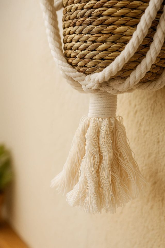 Macetero macramé hecho a mano