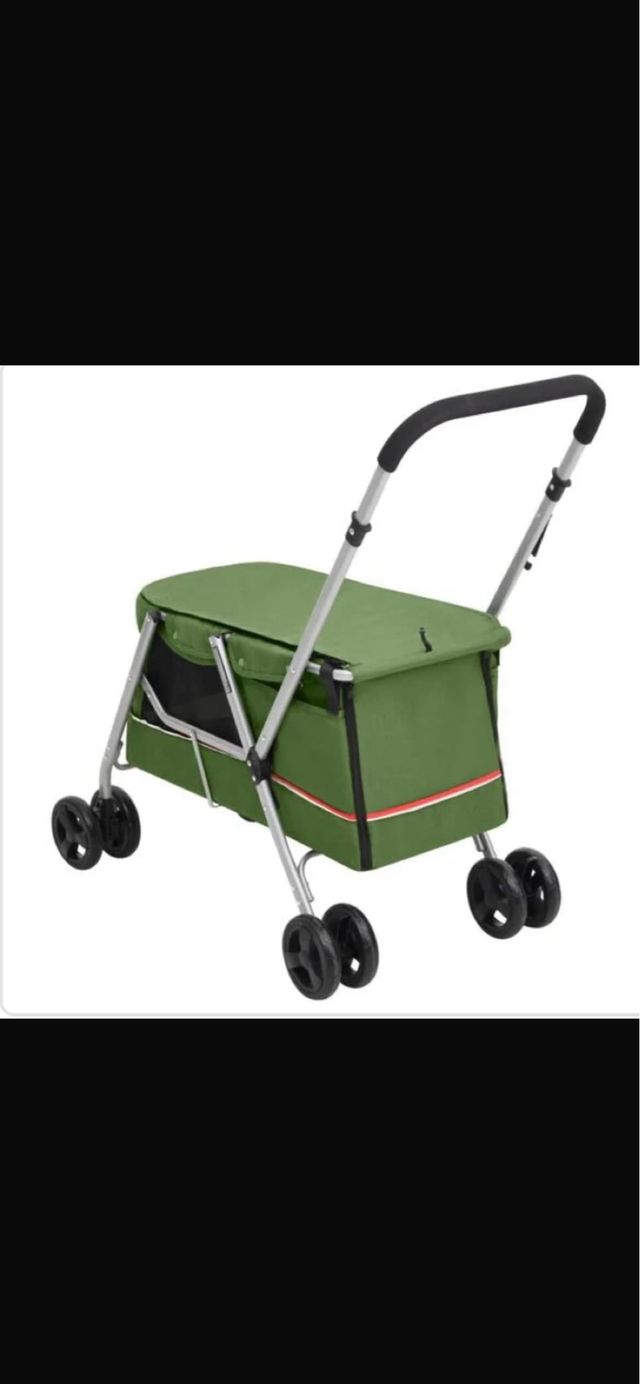 Carro mascota plegable - verde