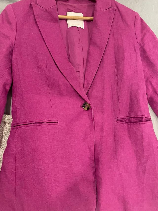 Blazer lino fucsia