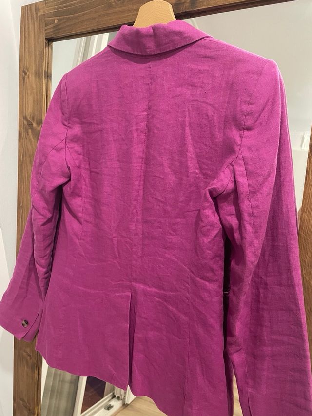 Blazer lino fucsia