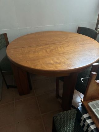 Mesa redonda extensible madera - 6 comensales