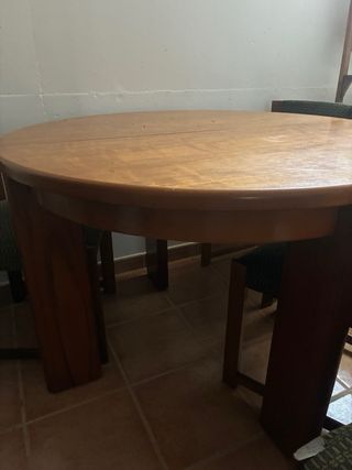 Mesa redonda extensible madera - 6 comensales