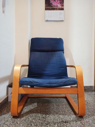 Butaca relax azul madera - similar POÄNG Ikea