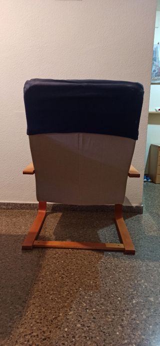 Butaca relax azul madera - similar POÄNG Ikea