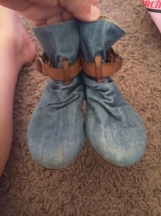 Botas Jeans Bebê - Marrom Zara