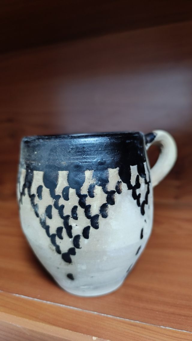 Tasa artesanal de barro, marroquí original 