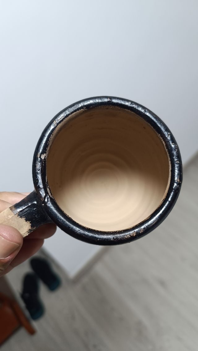 Tasa artesanal de barro, marroquí original 