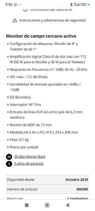 JBL LSR308 - Altavoces de estudio