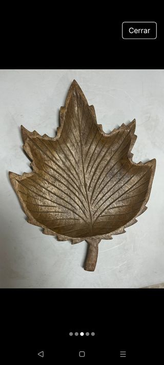 Bandeja madera hoja - Decoración