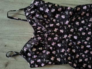 Vestido midi flores marrón