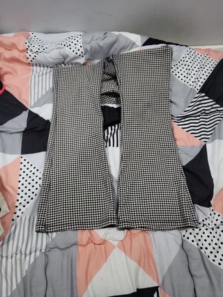 Conjunto pantalón y sudadera beis-negro