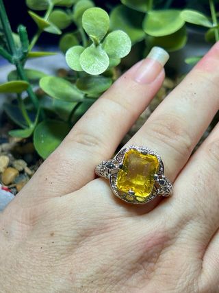 Anillo moissanita plata chapado