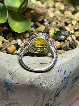 Anillo moissanita plata chapado