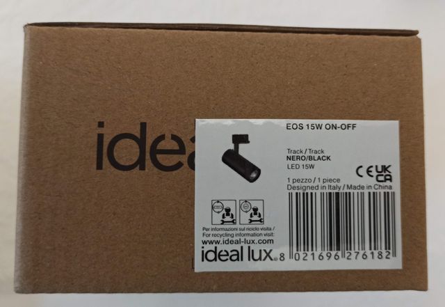 Faretto binario IDEAL LUX EOS 15W nero