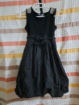 Vestido niña negro-gris