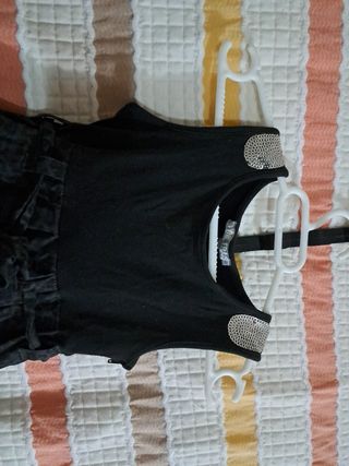 Vestido niña negro-gris