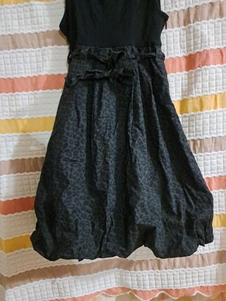 Vestido niña negro-gris