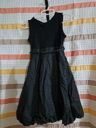 Vestido niña negro-gris