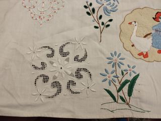 Muestrario Bordado Singer: Tela algodón.