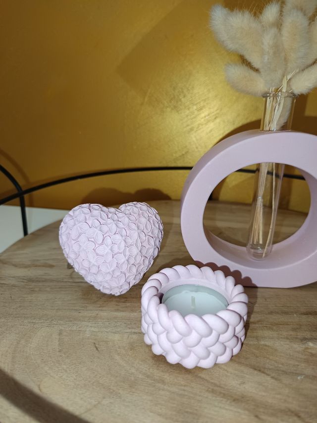 Set Decorativo Ceramica Rosa