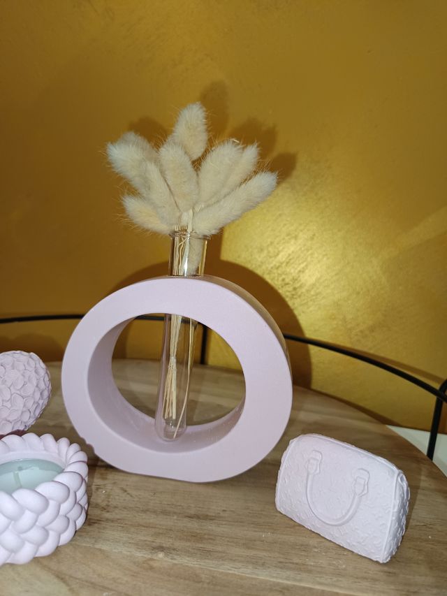 Set Decorativo Ceramica Rosa