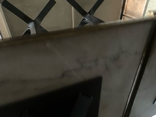 Mesa alta mármol-metal dorada 6 unidades