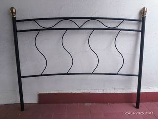 Cabecero cama forja negro-dorado
