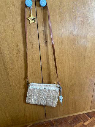 Bolso paja beige bandolera