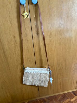 Bolso paja beige bandolera
