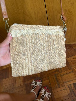 Bolso paja beige bandolera