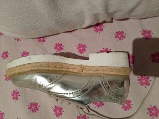 Zapatos Oxford Plataforma Plata