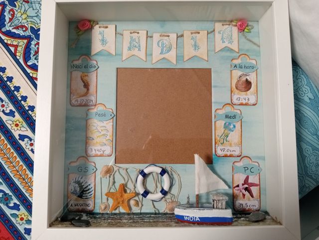 Cuadro nacimiento bebé personalizado para regalo