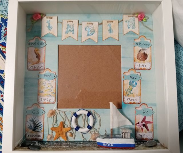 Cuadro nacimiento bebé personalizado para regalo