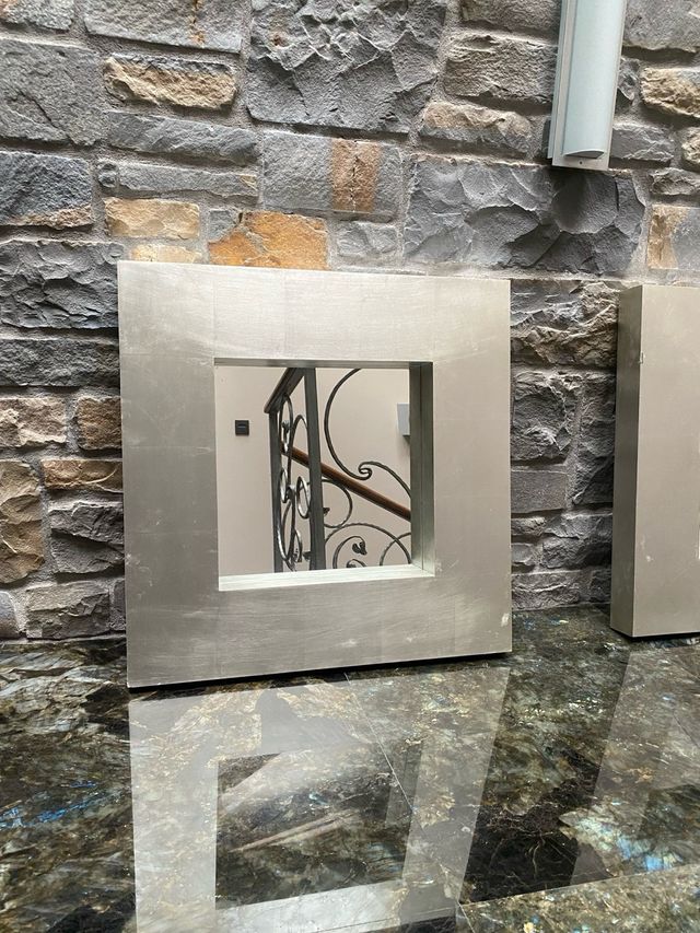 2 Espejos Plata - Marcos Metal