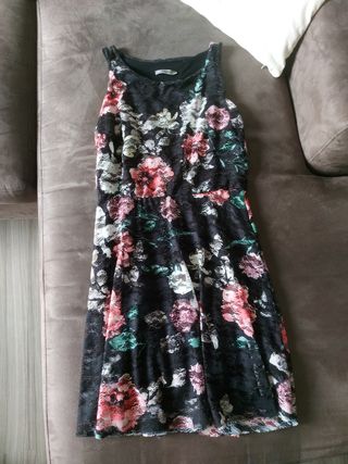 Vestito floreale nero