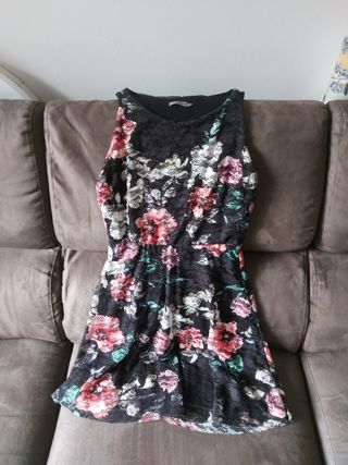 Vestito floreale nero