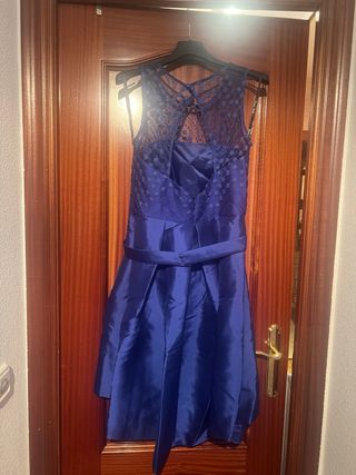 Vestido fiesta azul electrico corto