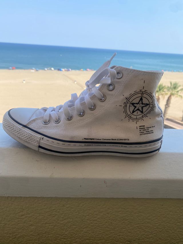 Converse blancas altas súper enteras
