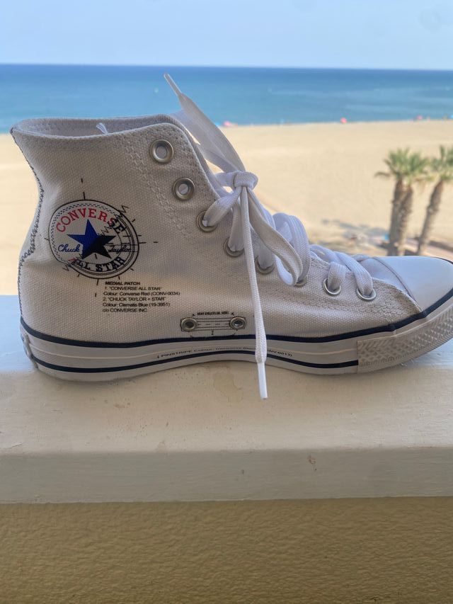 Converse blancas altas súper enteras