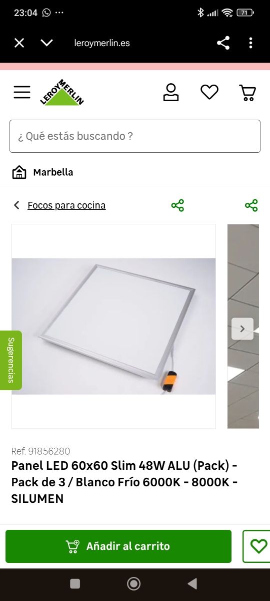 Lampara LED empotrable plata