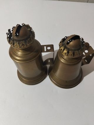 2 Lámparas petróleo antiguas cobre