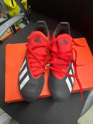 Botas fútbol X 18.3 c Adidas rojas y negras