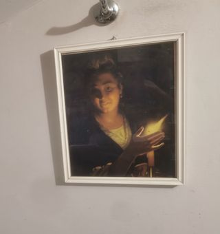 Quadro vintage ragazza candela - quadretto retró 