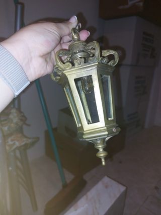Faro antiguo dorado metal y cristal