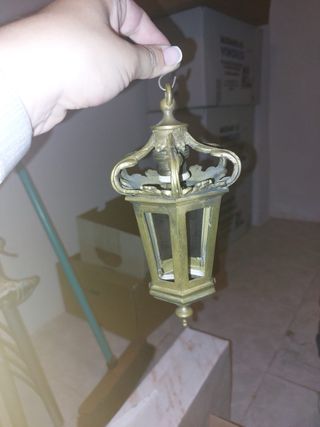 Faro antiguo dorado metal y cristal