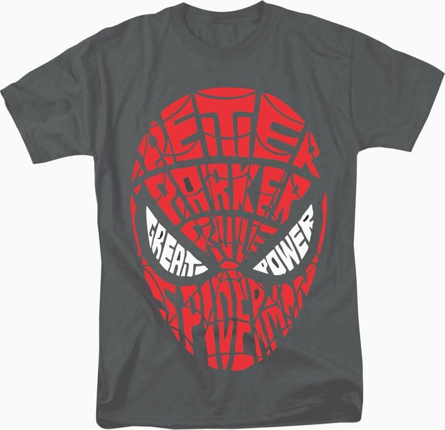 2 Camisetas estampadas: superhéroes & guitarra