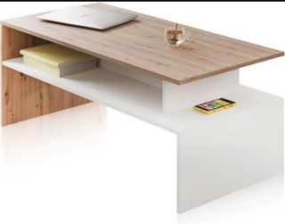Mesa centro madera - Blanco/Roble