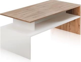Mesa centro madera - Blanco/Roble