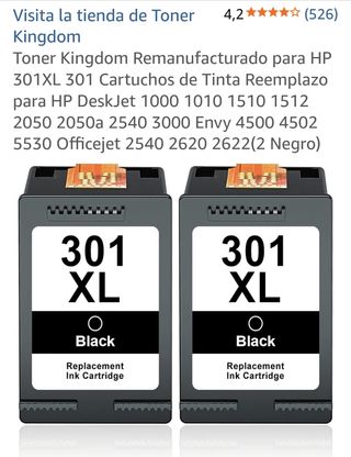 Cartuchos tinta 301XL (x2)