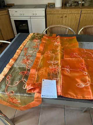 Set Tavola Organza Arancio - 5pz